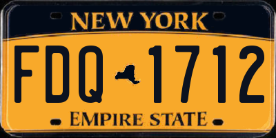 NY license plate FDQ1712