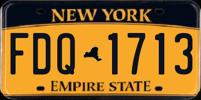 NY license plate FDQ1713