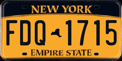 NY license plate FDQ1715