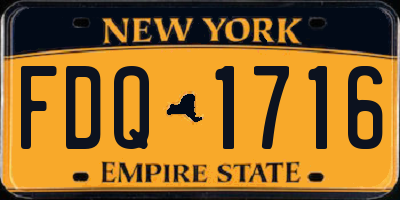 NY license plate FDQ1716