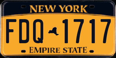 NY license plate FDQ1717