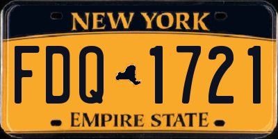 NY license plate FDQ1721