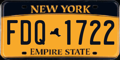 NY license plate FDQ1722