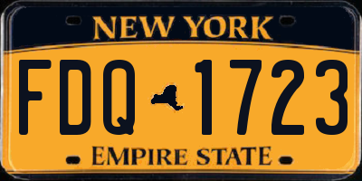 NY license plate FDQ1723