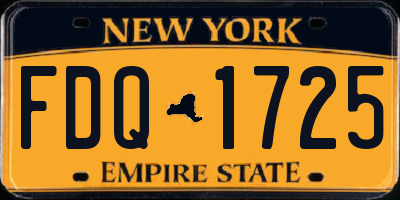 NY license plate FDQ1725