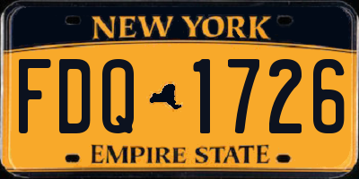 NY license plate FDQ1726