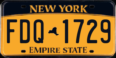 NY license plate FDQ1729