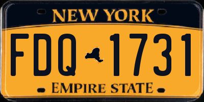 NY license plate FDQ1731