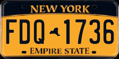 NY license plate FDQ1736