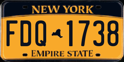 NY license plate FDQ1738
