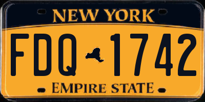 NY license plate FDQ1742