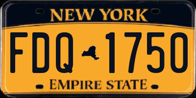 NY license plate FDQ1750