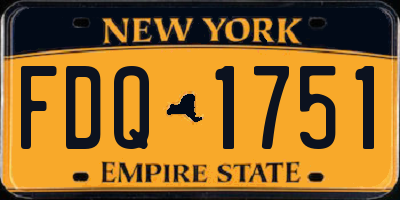 NY license plate FDQ1751