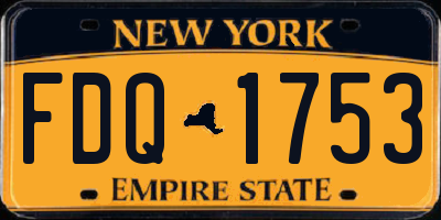 NY license plate FDQ1753