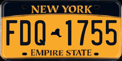 NY license plate FDQ1755