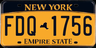 NY license plate FDQ1756