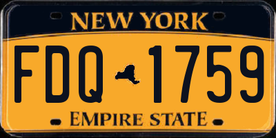 NY license plate FDQ1759