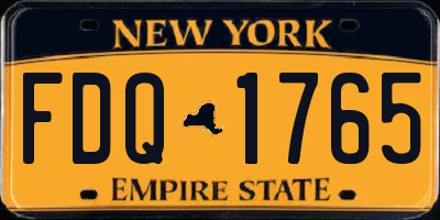 NY license plate FDQ1765