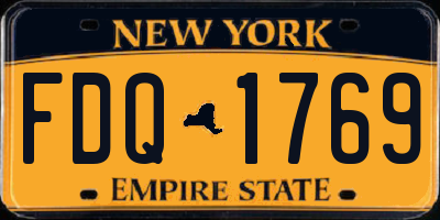 NY license plate FDQ1769