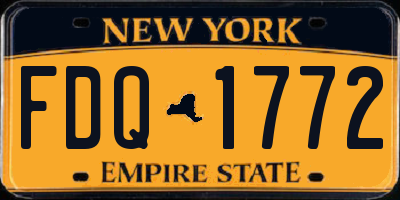 NY license plate FDQ1772