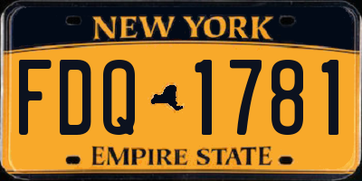NY license plate FDQ1781