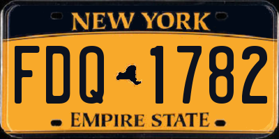 NY license plate FDQ1782