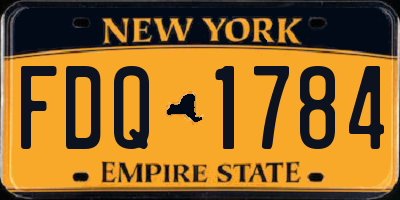 NY license plate FDQ1784