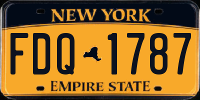 NY license plate FDQ1787