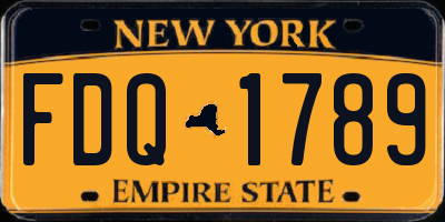 NY license plate FDQ1789