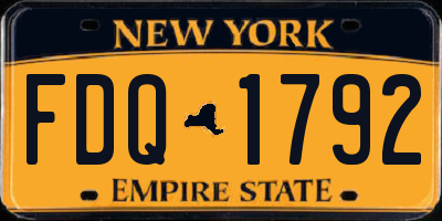 NY license plate FDQ1792