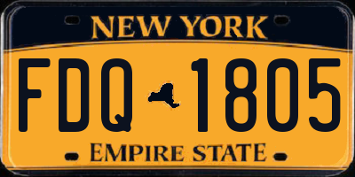 NY license plate FDQ1805
