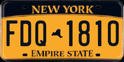 NY license plate FDQ1810