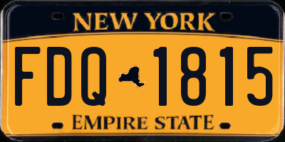 NY license plate FDQ1815
