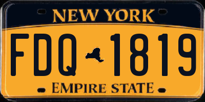 NY license plate FDQ1819