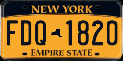 NY license plate FDQ1820