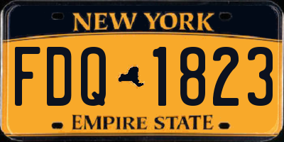 NY license plate FDQ1823