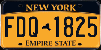 NY license plate FDQ1825