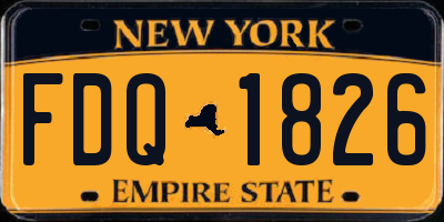 NY license plate FDQ1826