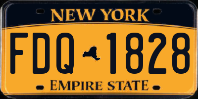 NY license plate FDQ1828