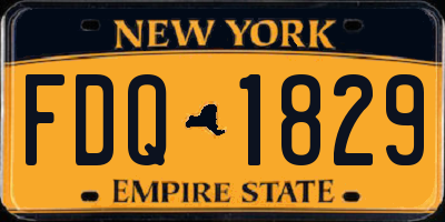 NY license plate FDQ1829