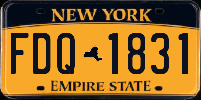 NY license plate FDQ1831