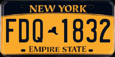 NY license plate FDQ1832