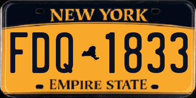 NY license plate FDQ1833
