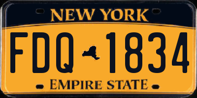 NY license plate FDQ1834
