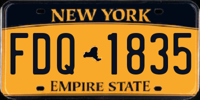 NY license plate FDQ1835