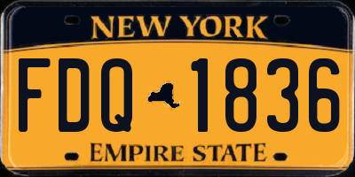 NY license plate FDQ1836