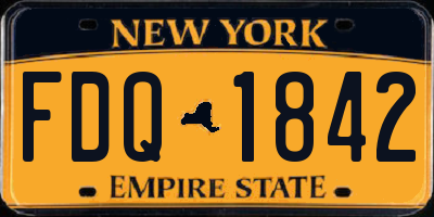 NY license plate FDQ1842