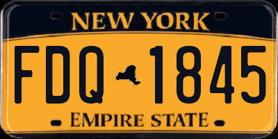 NY license plate FDQ1845