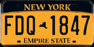 NY license plate FDQ1847