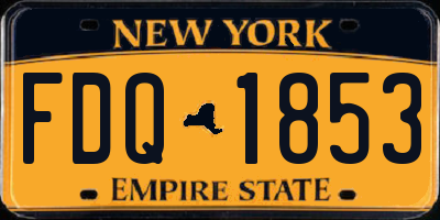 NY license plate FDQ1853